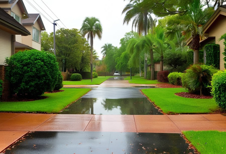How Regular Driveway and Sidewalk Cleaning Prevents Slips During Louisiana’s Rainy Season